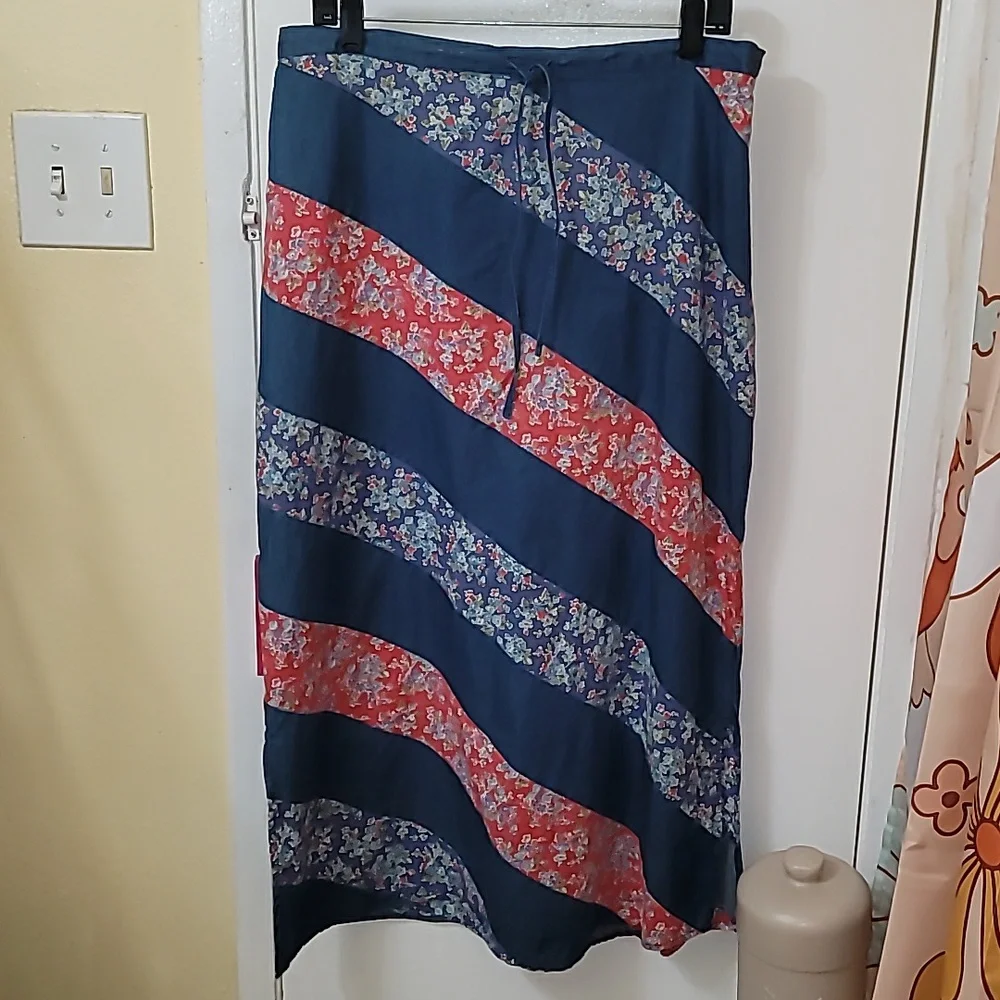 Vintage Maxi Skirt Crazy Horse by Liz Claiborne lightweight colorblock floral